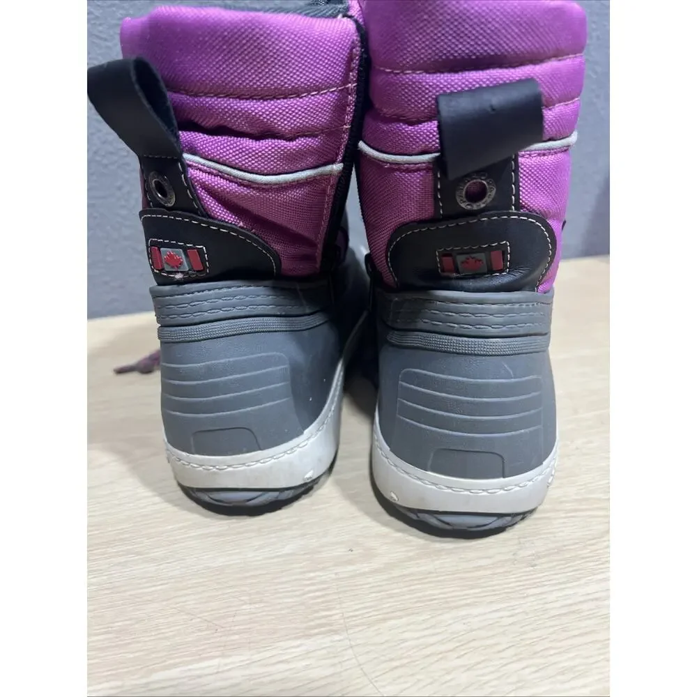 Pajar Girl Elie Snow Boots Waterproof Purple/Gray Size 4